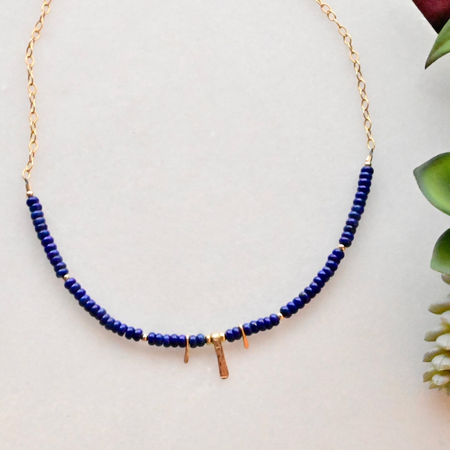 Sticks & Stones: Lapis Lazuli + Gold Necklace