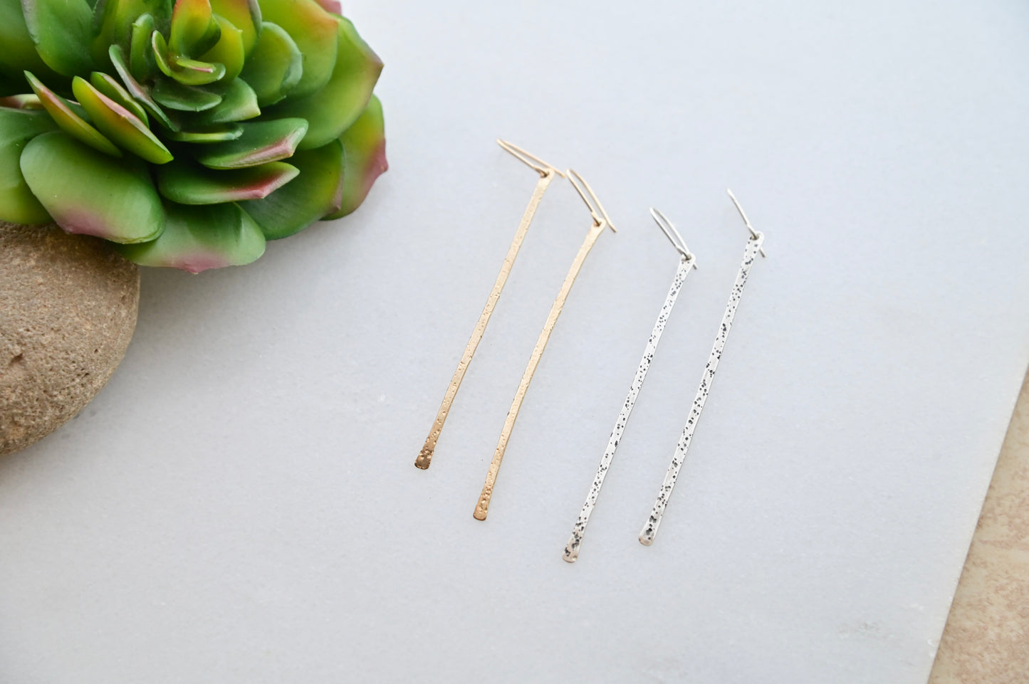 Sticks & Stones: Silver or Gold Earrings