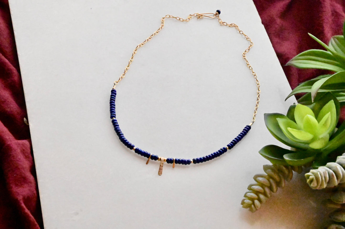 Sticks & Stones: Lapis Lazuli + Gold Necklace
