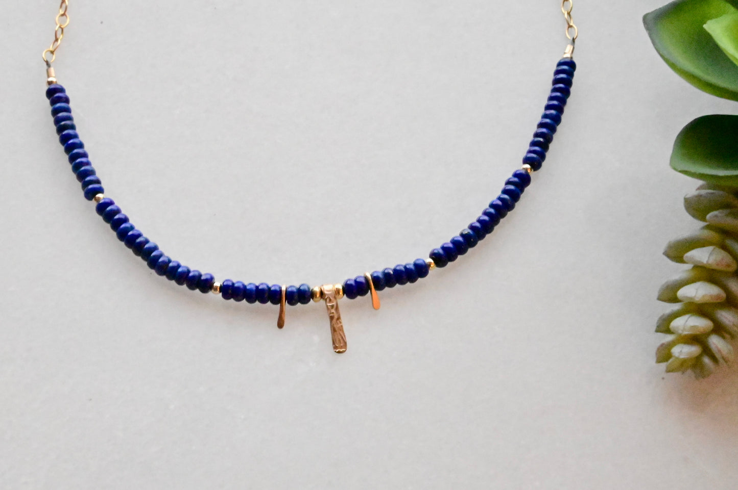 Sticks & Stones: Lapis Lazuli + Gold Necklace