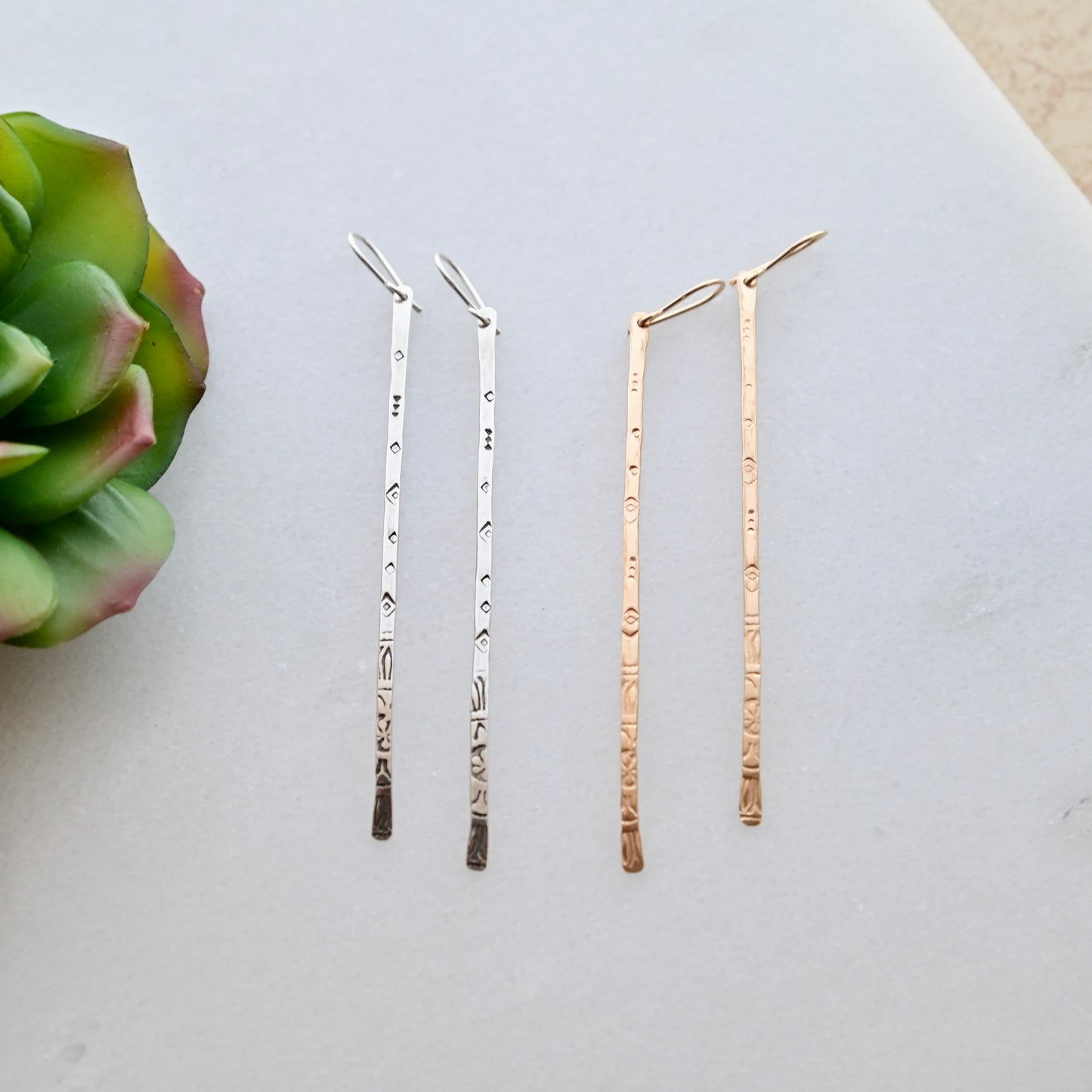 Sticks & Stones: Silver or Gold Earrings