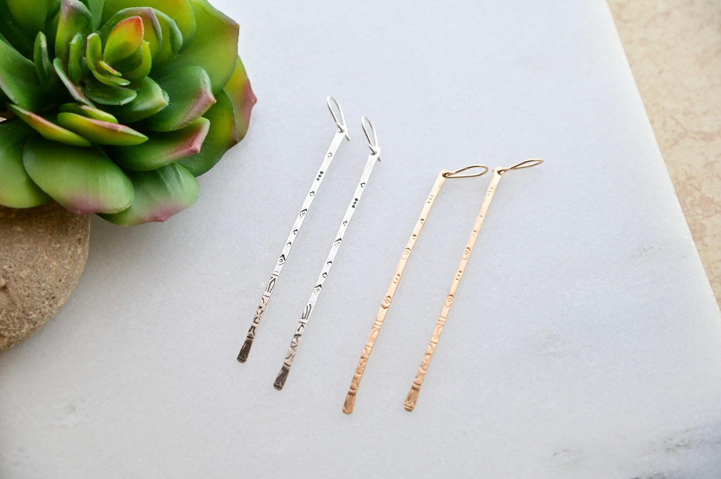Sticks & Stones: Silver or Gold Earrings