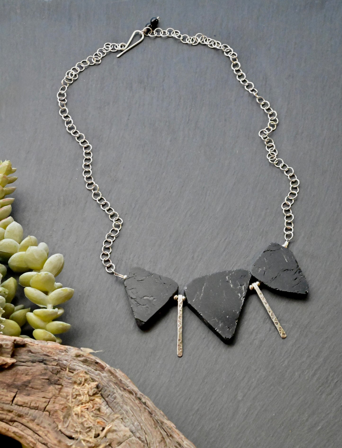 Sticks & Stones: Blak Tourmaline + Silver Necklace
