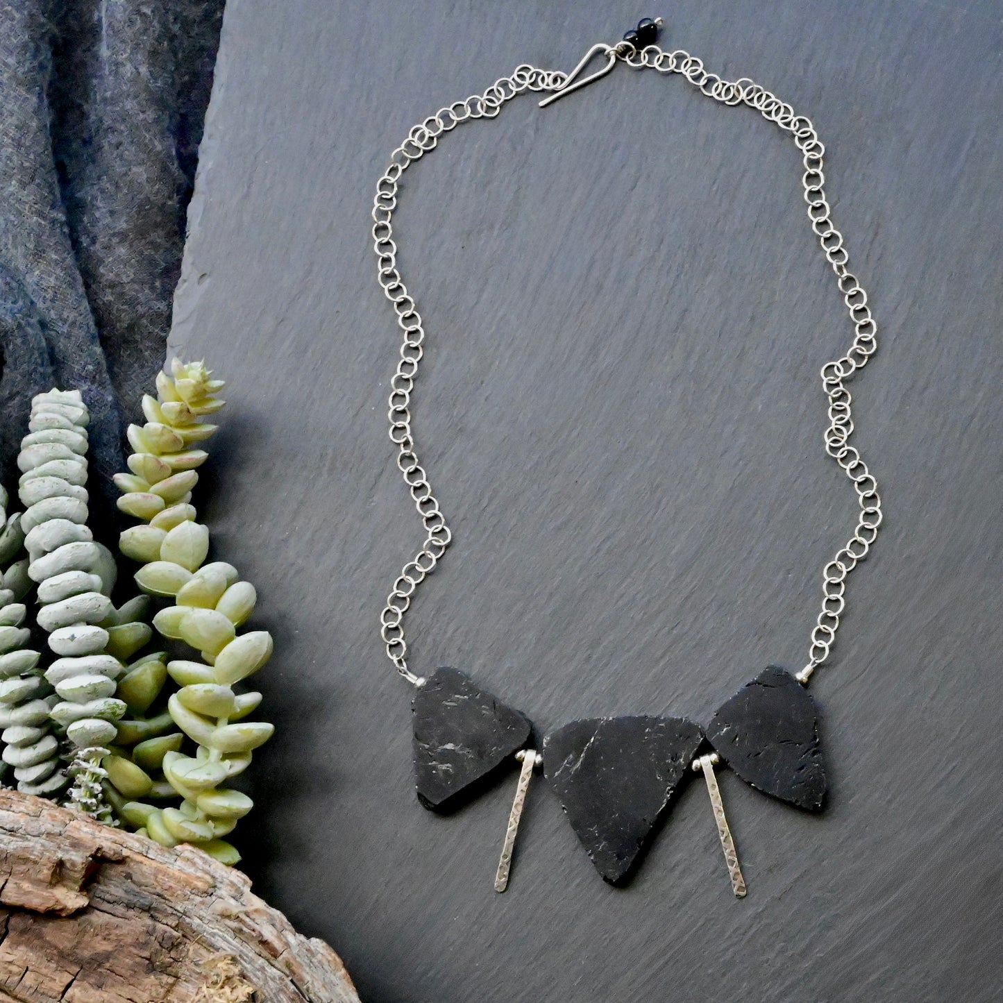 Sticks & Stones: Blak Tourmaline + Silver Necklace