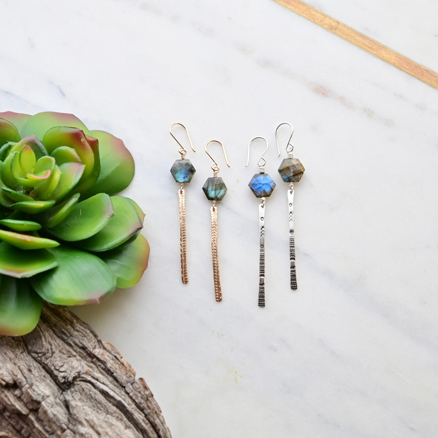 Sticks & Stones: Labradorite Earrings
