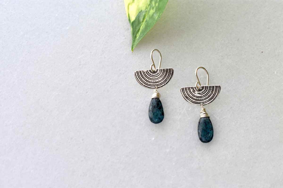 Silver Elements: Blue Kyanite Earrings