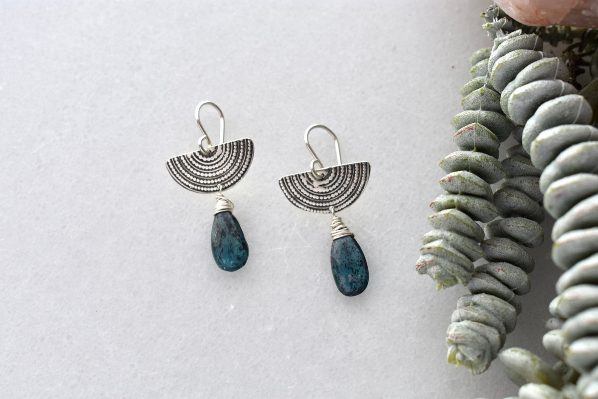 Silver Elements: Blue Kyanite Earrings