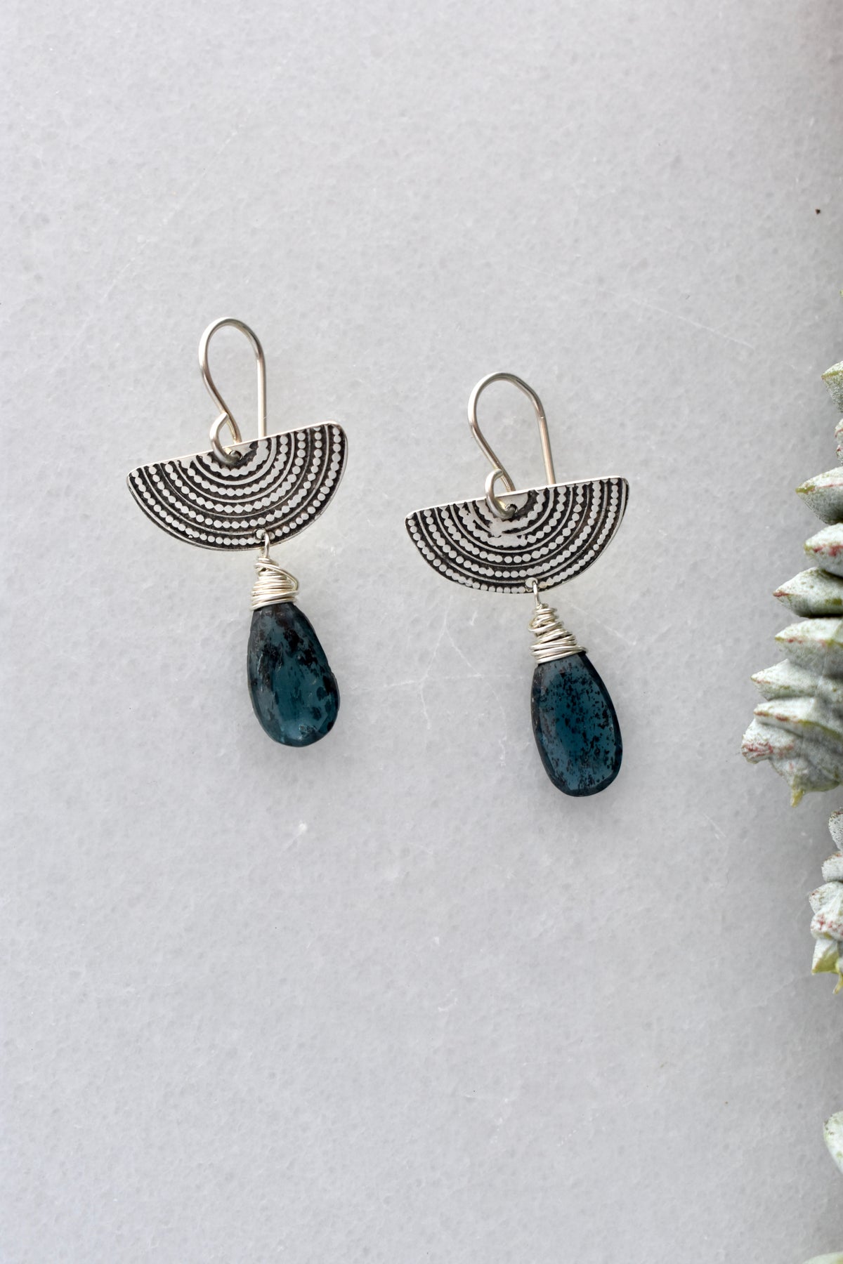 Silver Elements: Blue Kyanite Earrings
