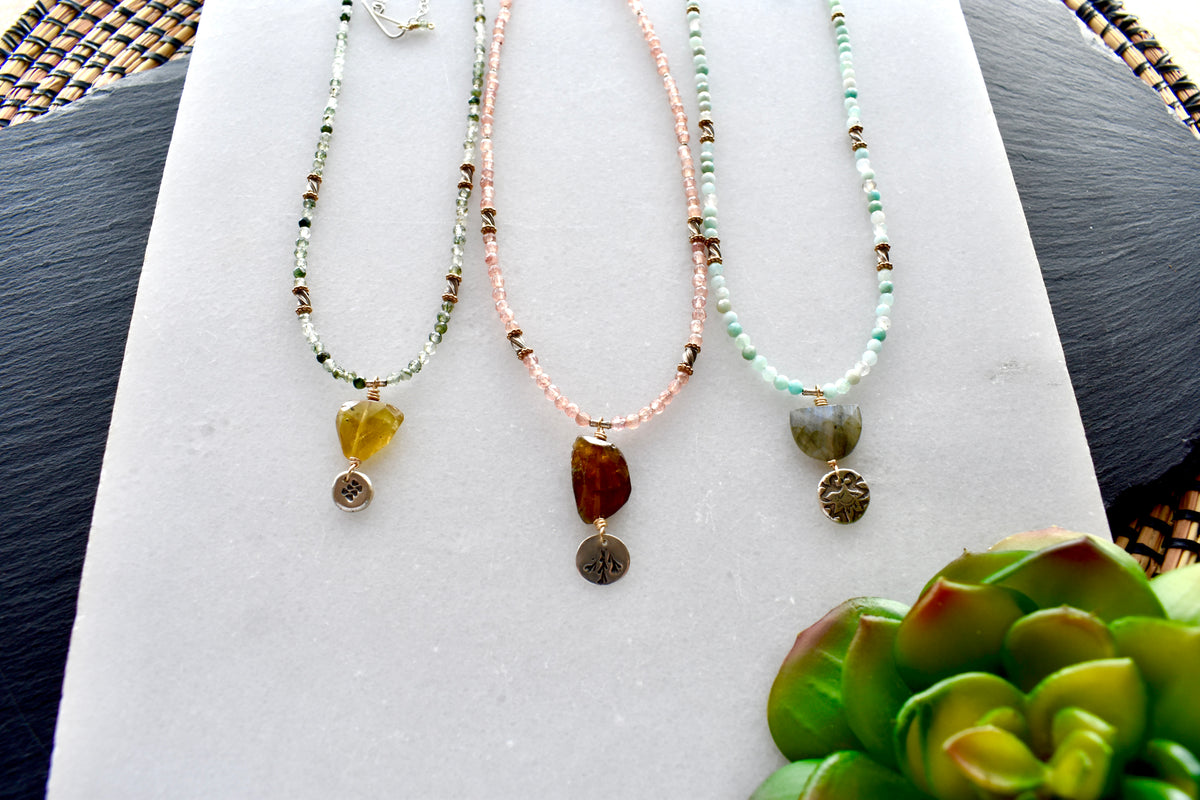 Silver Elements Gemstone Necklaces