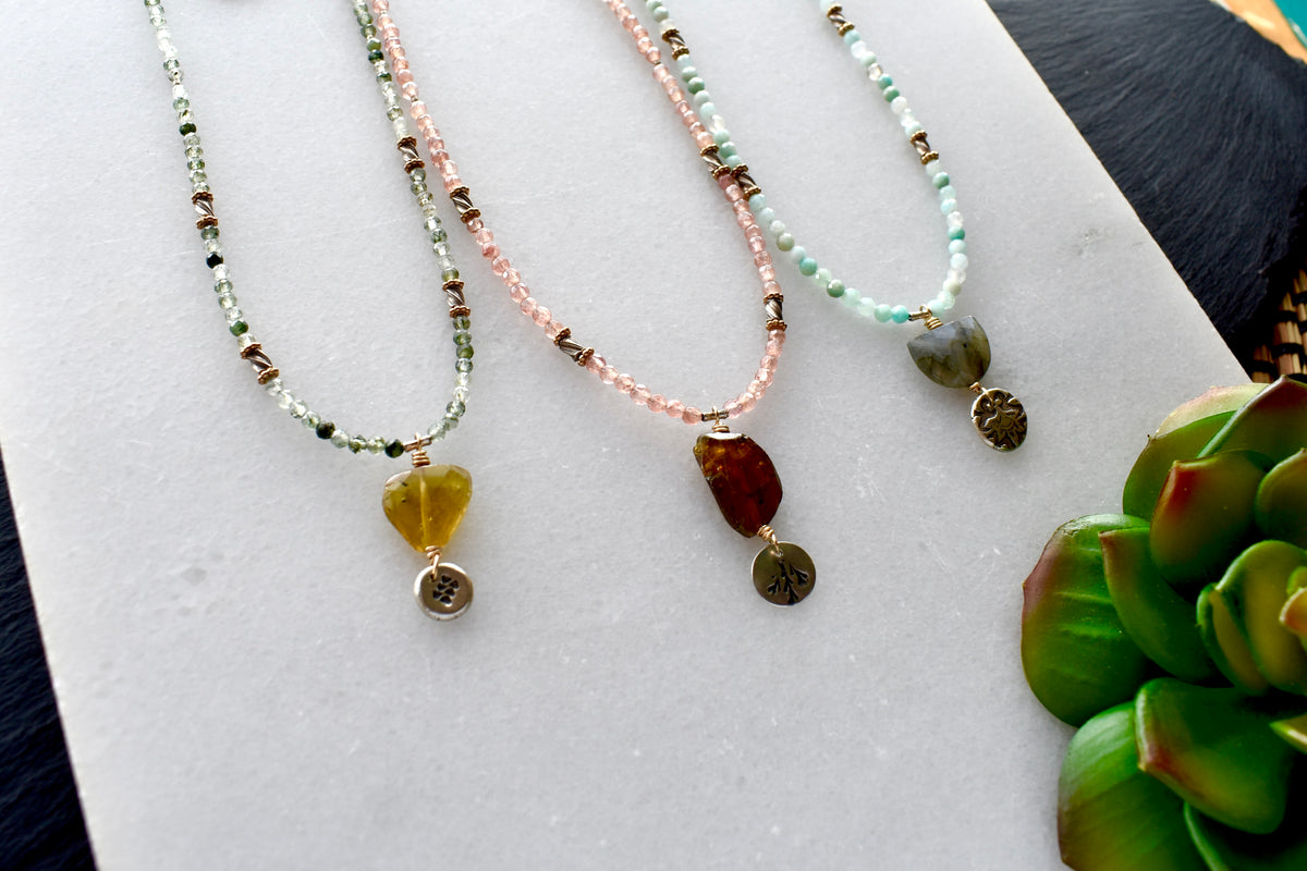Silver Elements Gemstone Necklaces