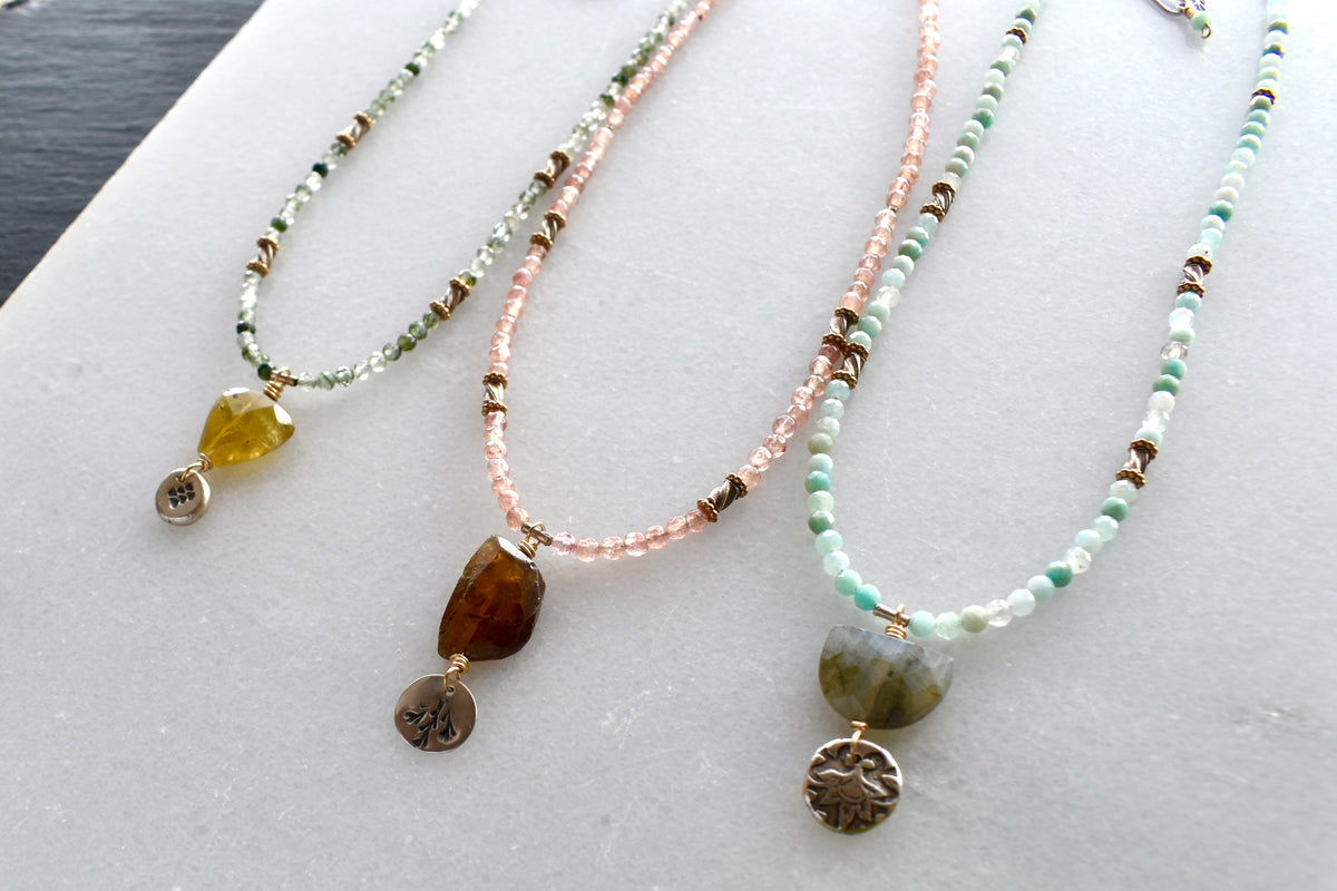 Silver Elements Gemstone Necklaces