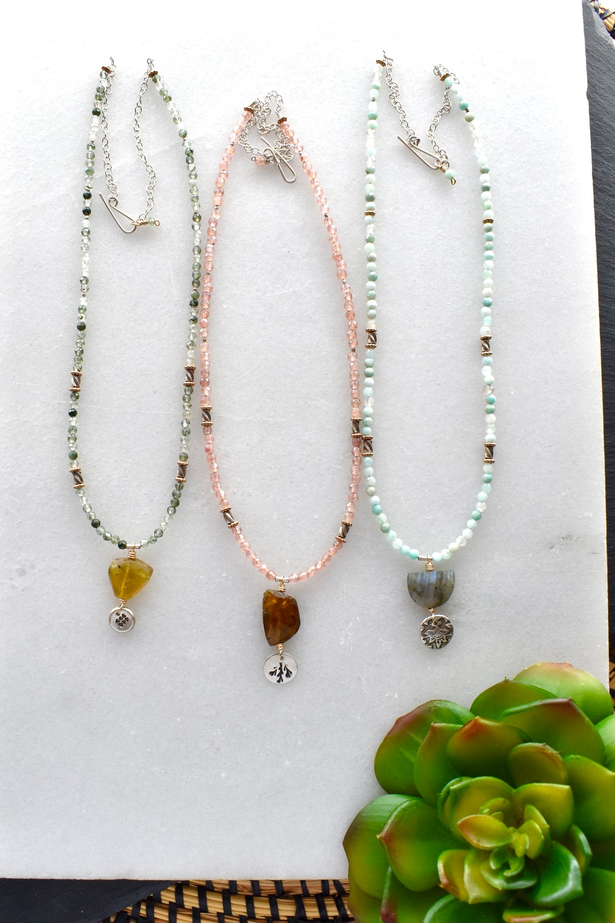 Silver Elements Gemstone Necklaces
