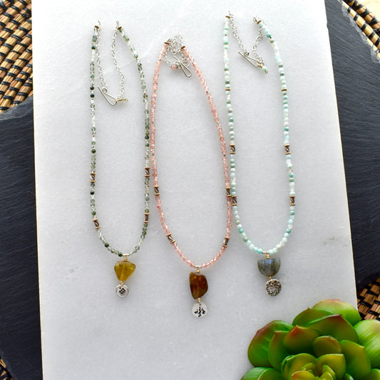 Silver Elements Gemstone Necklaces