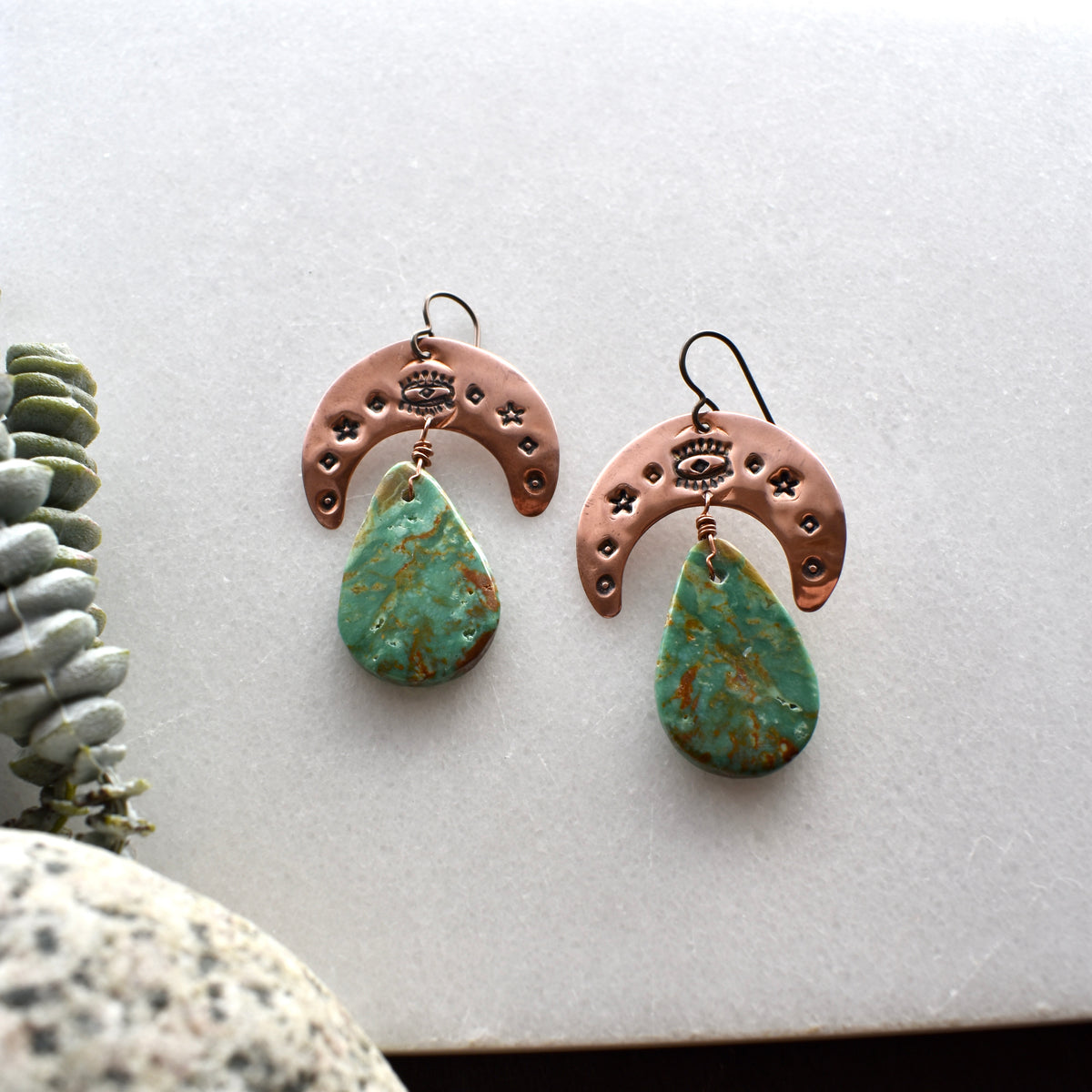 Copper Creations: Turquoise Earrings