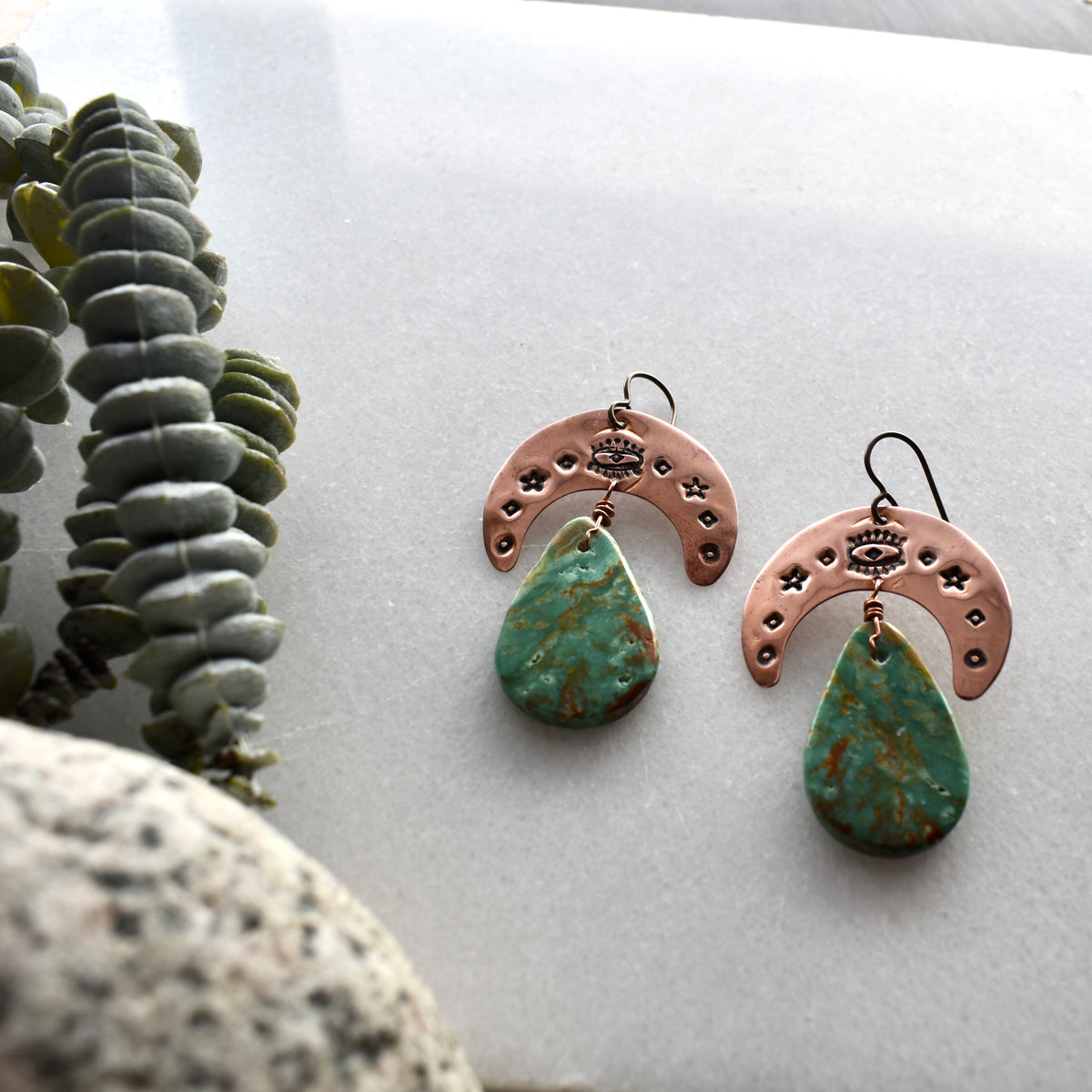 Copper Creations: Turquoise Earrings