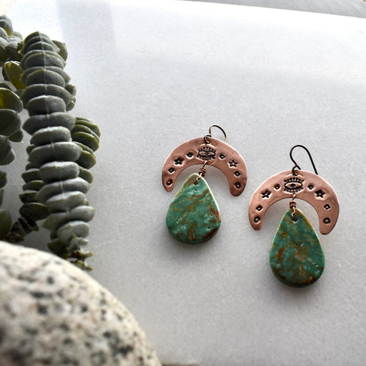 Copper Creations: Turquoise Earrings