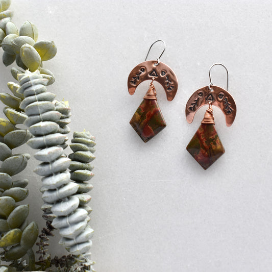 Copper Creations: Red Jasper Earrings