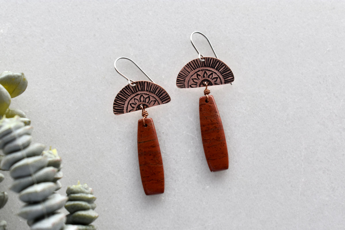Copper Creations: Red Jasper Earrings