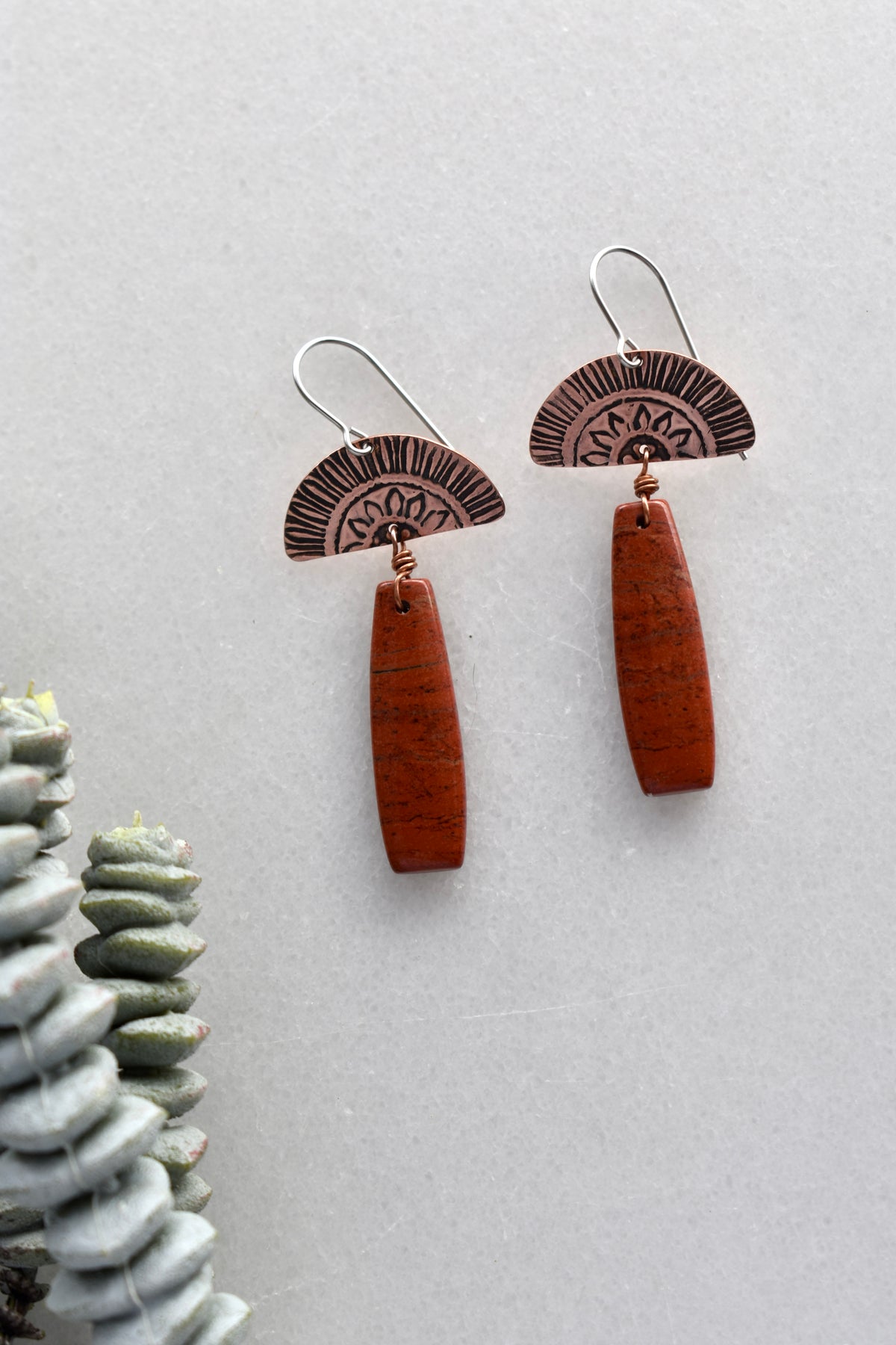 Copper Creations: Red Jasper Earrings