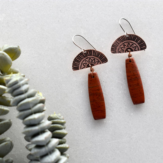 Copper Creations: Red Jasper Earrings