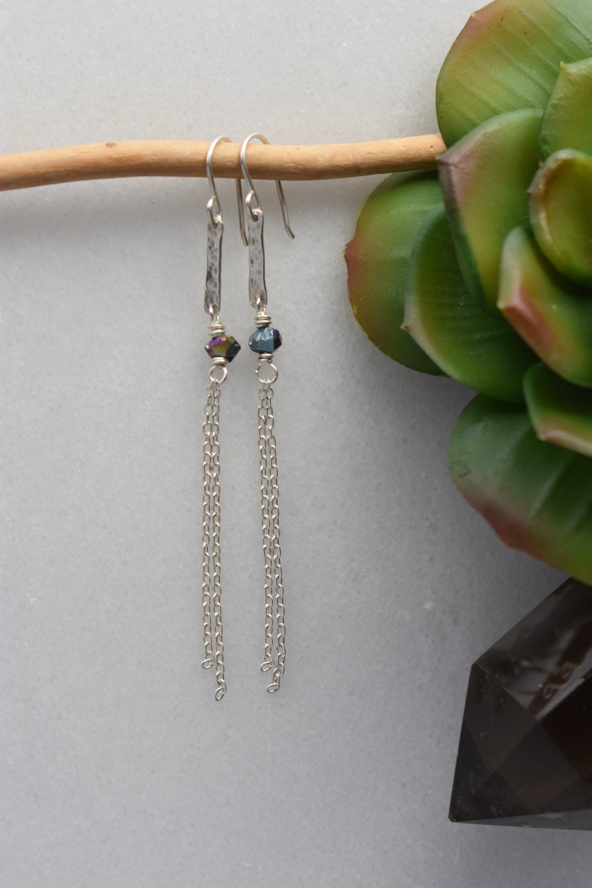 Sticks & Stones: Rainbow Pyrite Earrings