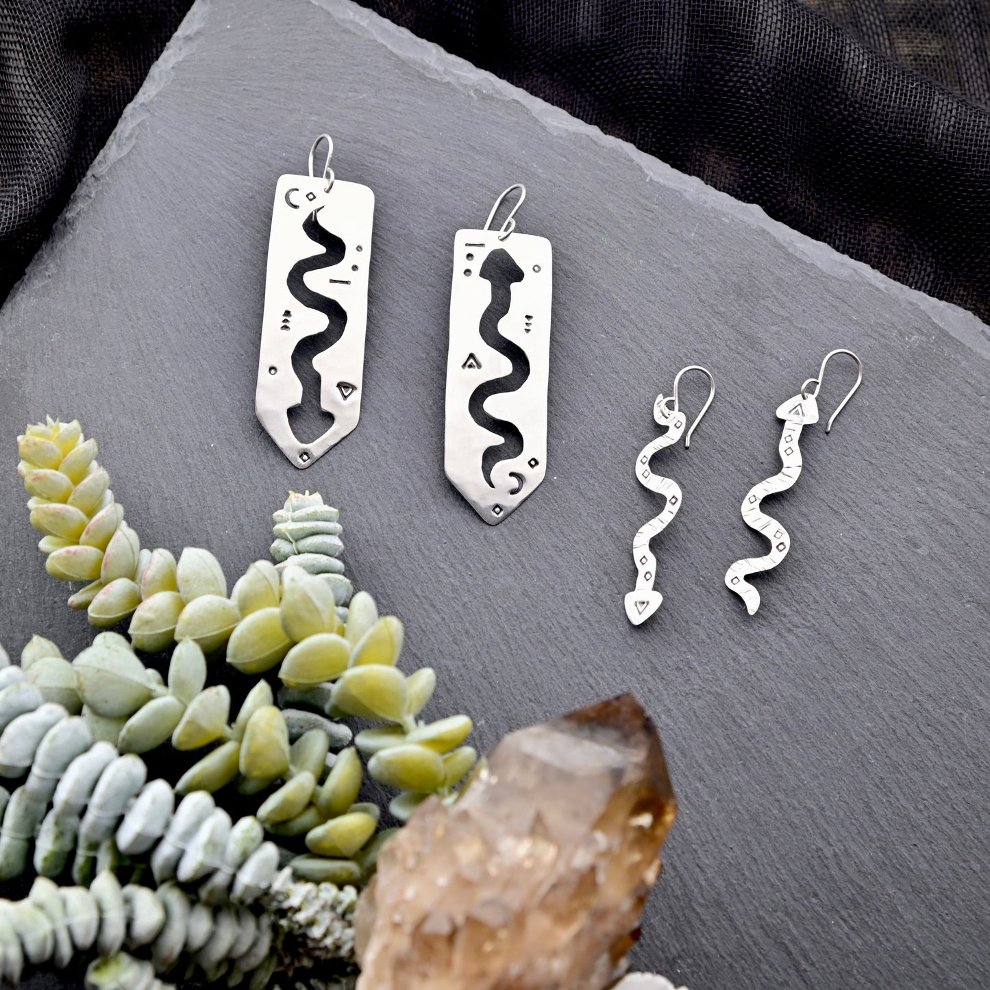 Silver Elements: Snake Earrings