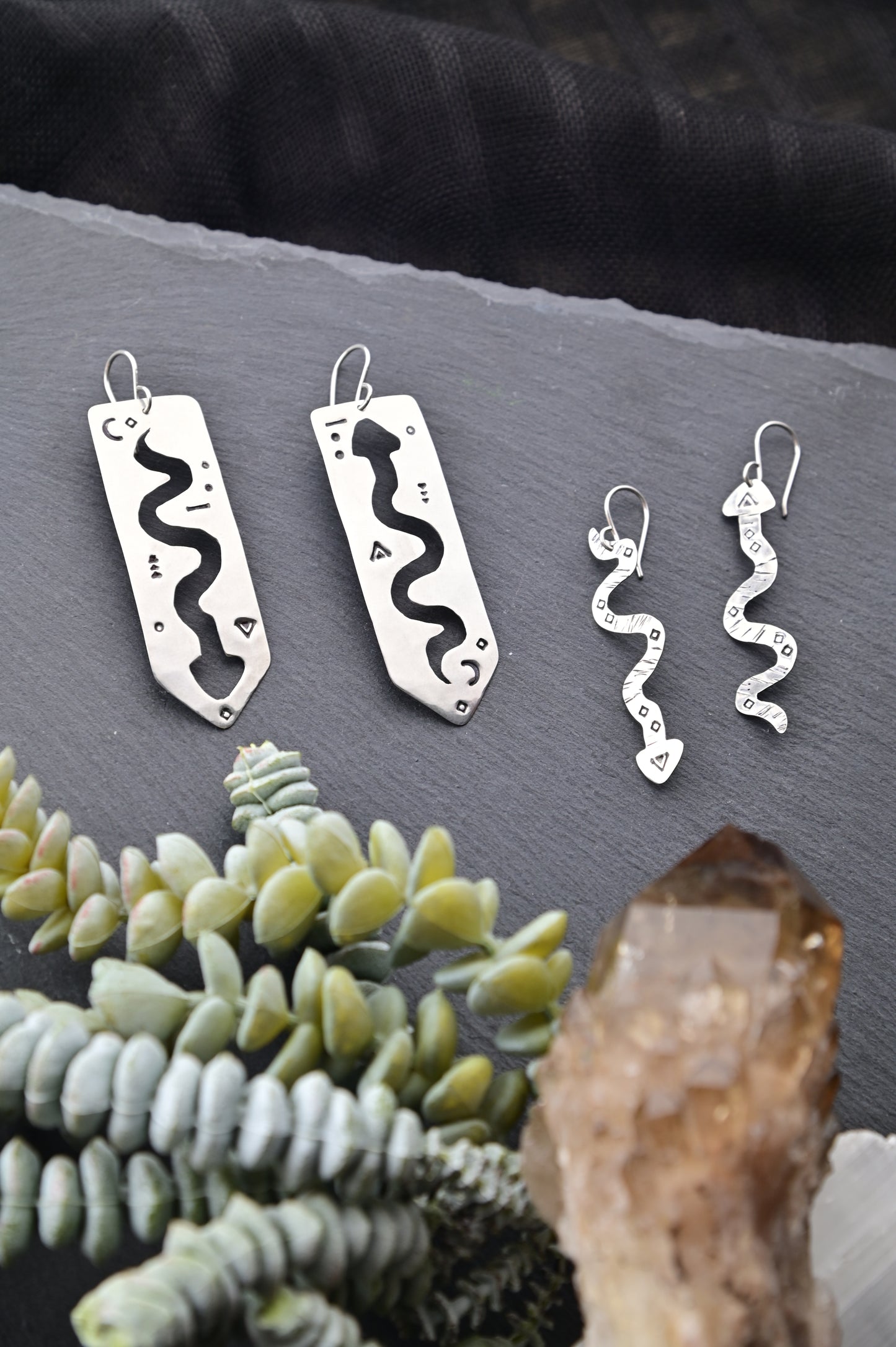 Silver Elements: Snake Earrings