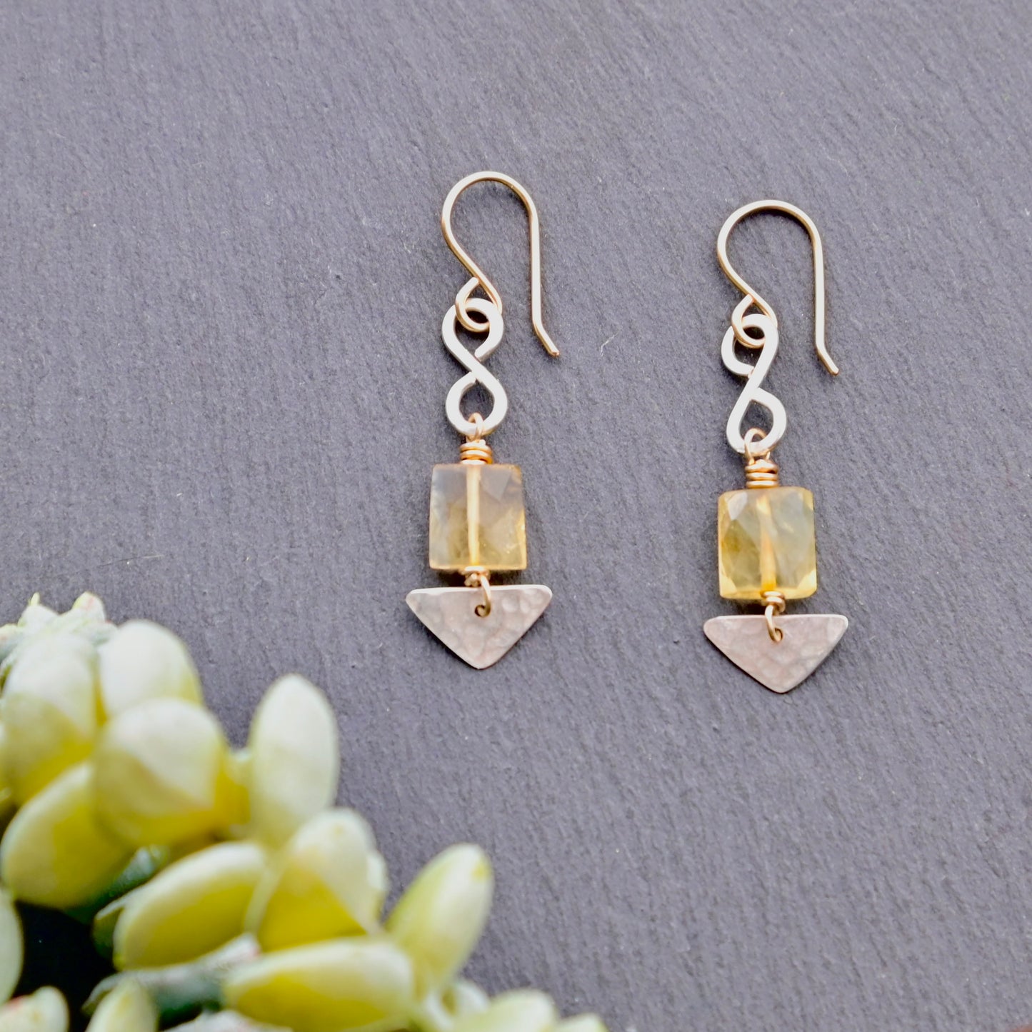 Silver Elements: Citrine Earrings