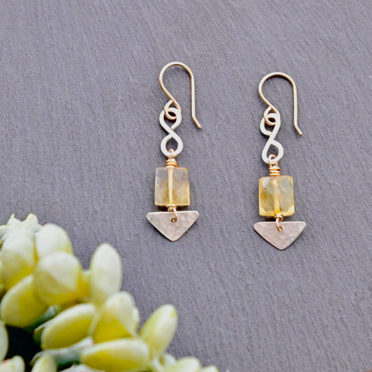 Silver Elements: Citrine Earrings