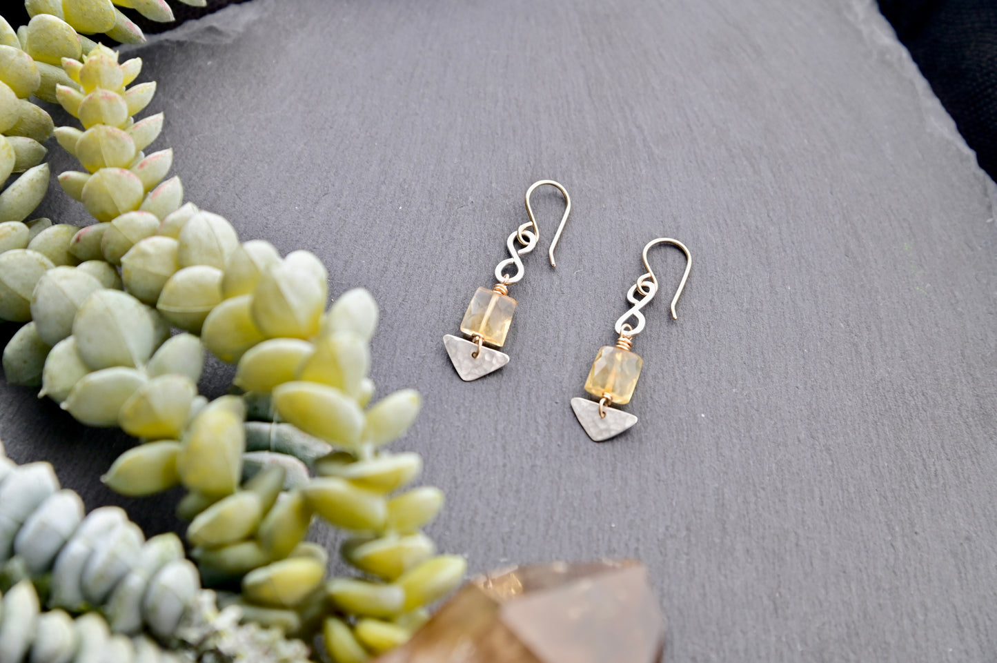 Silver Elements: Citrine Earrings