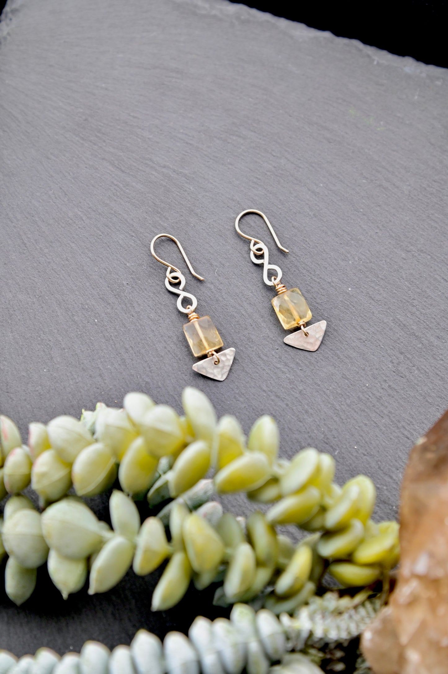 Silver Elements: Citrine Earrings