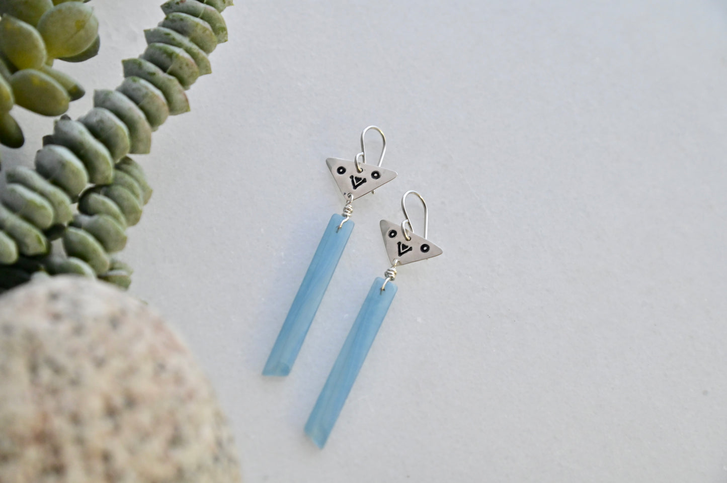 Silver Elements: Blue Calcite Earrings