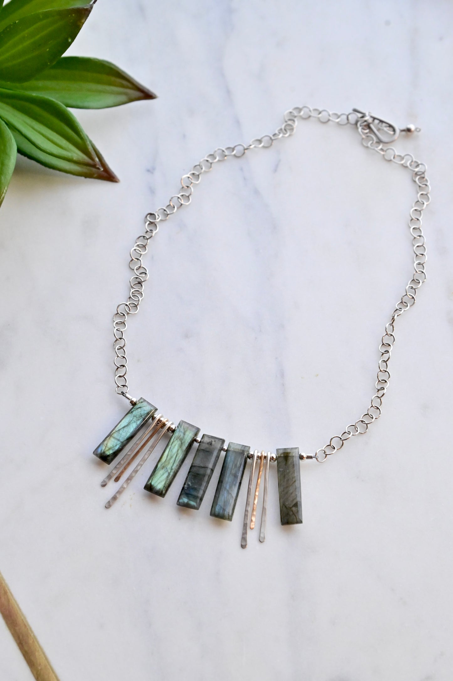 Sticks & Stones: Labradorite + Silver Necklace