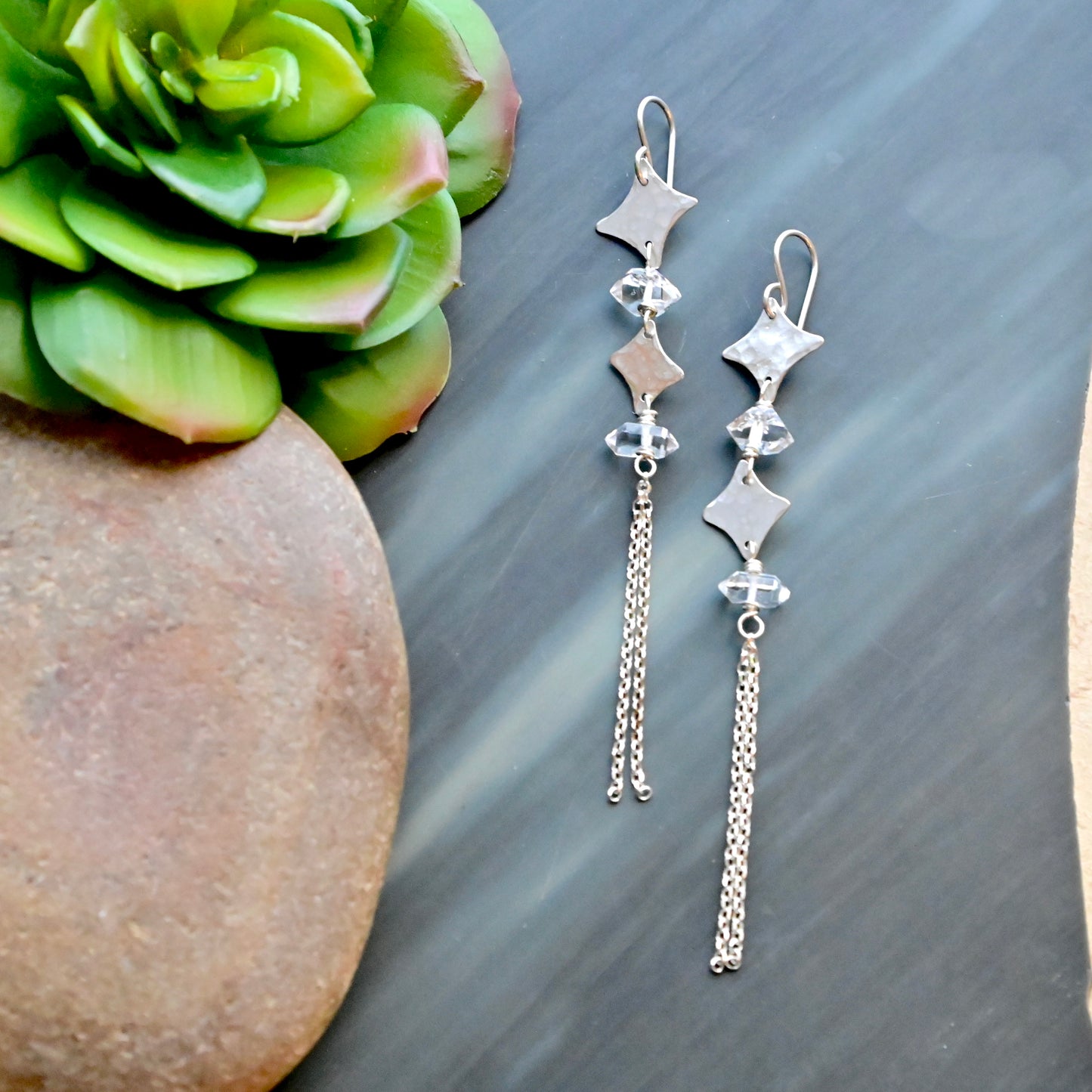 Silver Elements: Herkimer Diamond Earrings