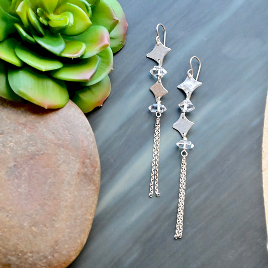 Silver Elements: Herkimer Diamond Earrings