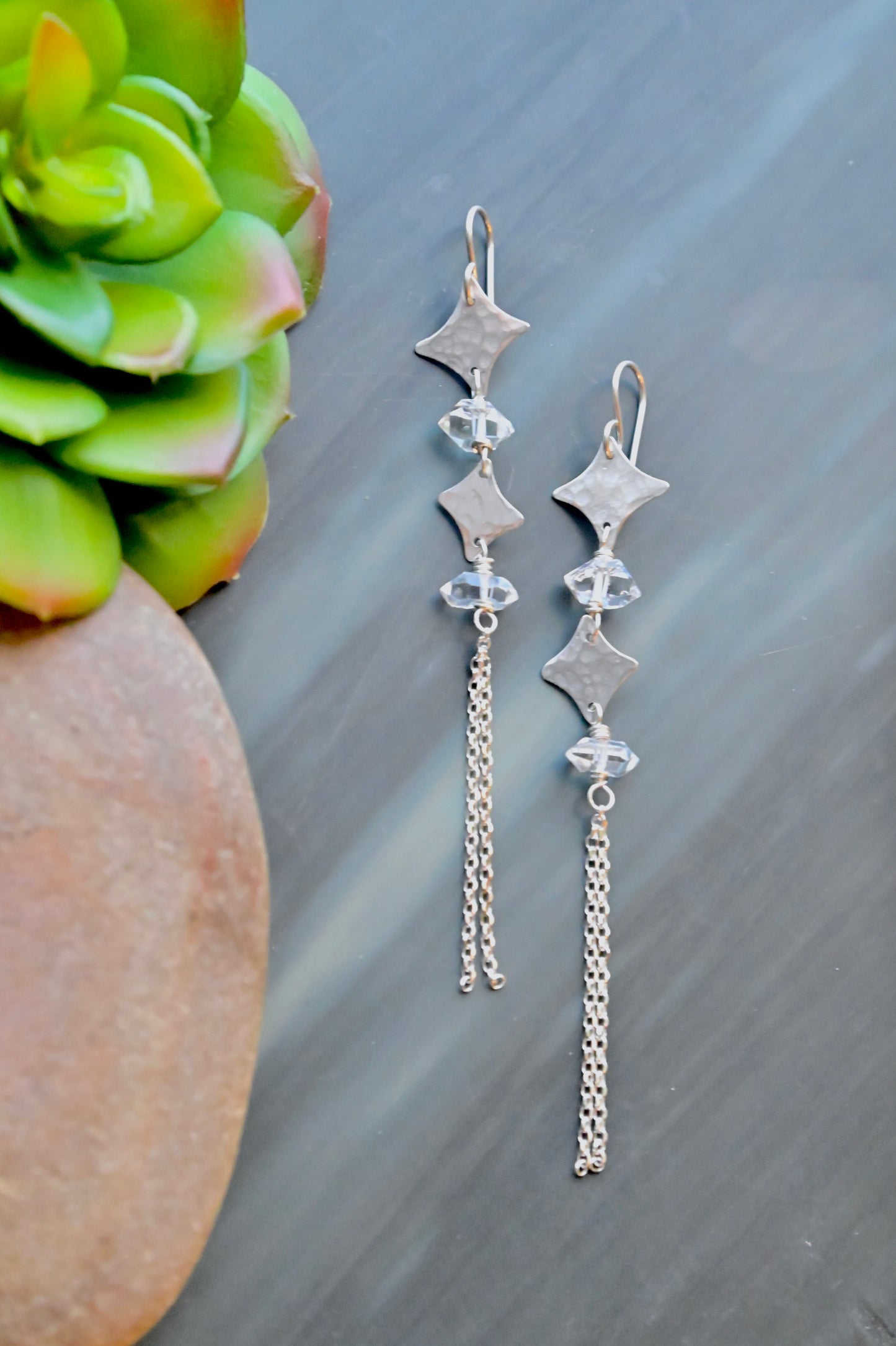 Silver Elements: Herkimer Diamond Earrings