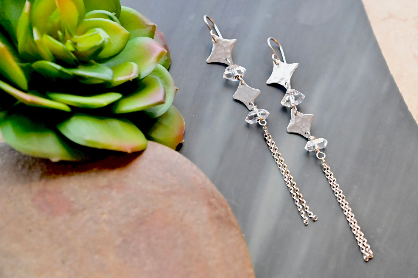 Silver Elements: Herkimer Diamond Earrings