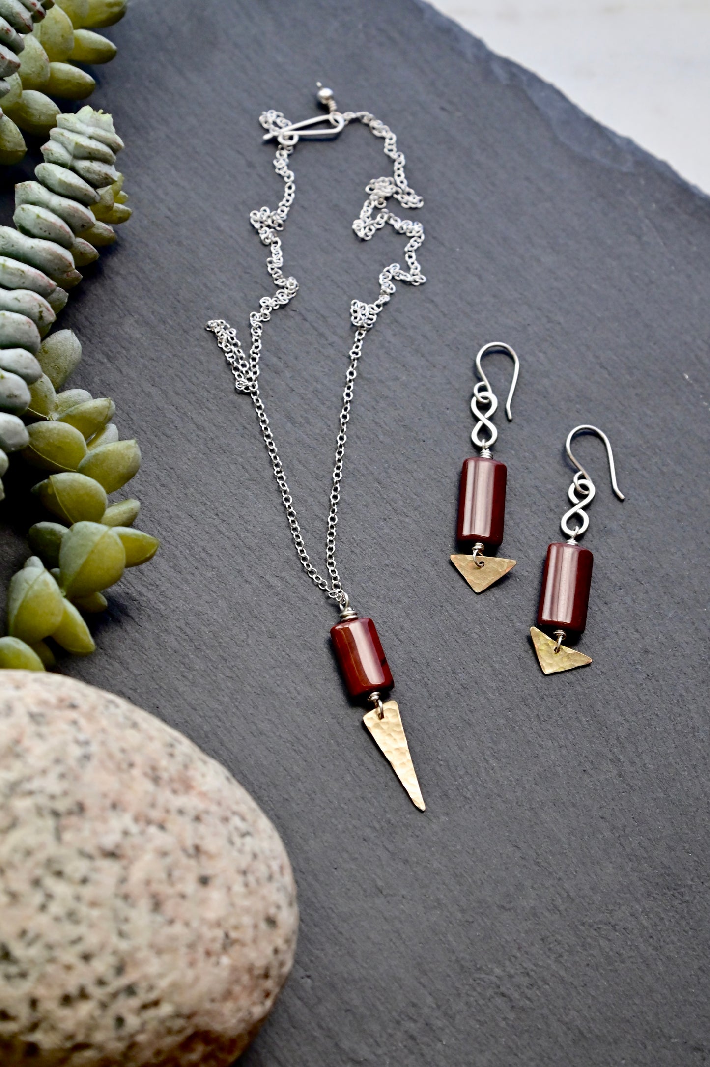 Gold Essentials: Red Jasper Earrings