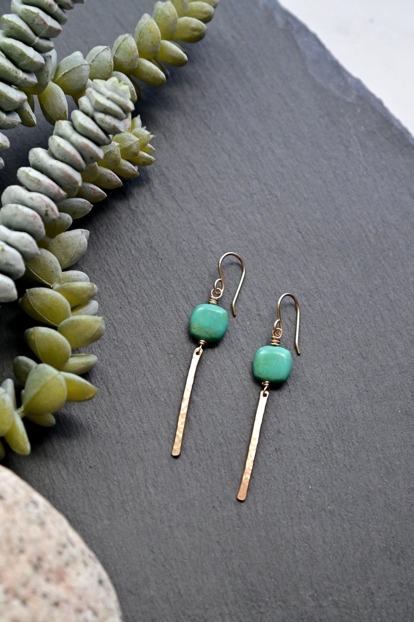 Sticks & Stones: Turquoise + Gold Earrings