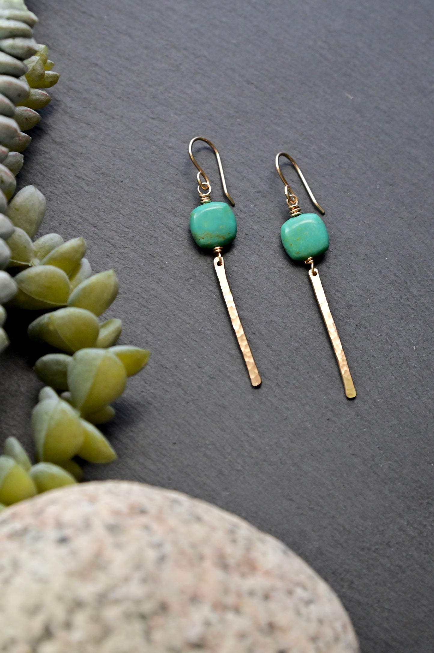 Sticks & Stones: Turquoise + Gold Earrings