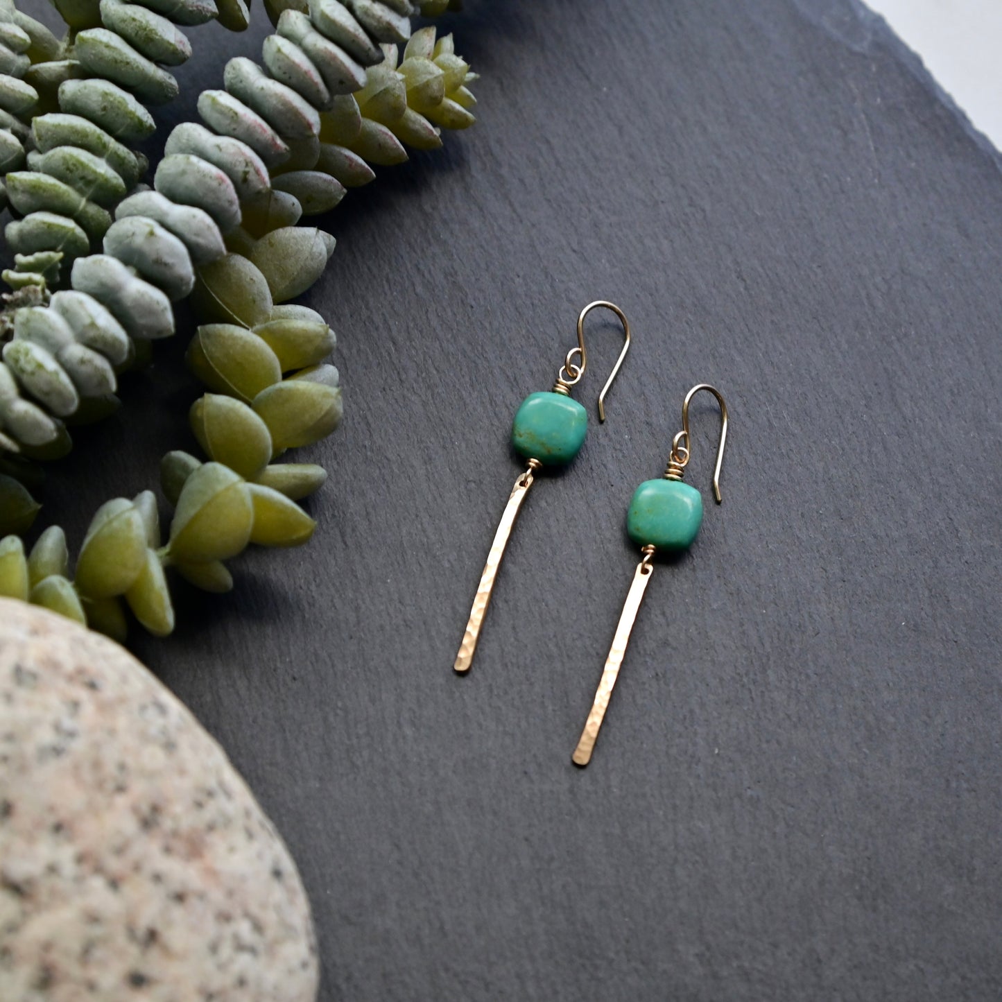 Sticks & Stones: Turquoise + Gold Earrings