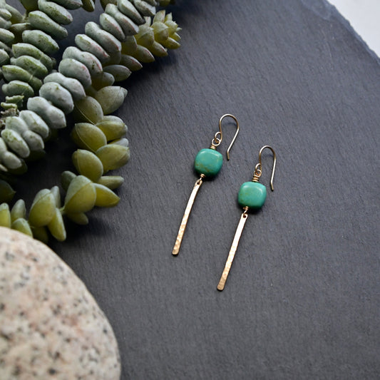 Sticks & Stones: Turquoise + Gold Earrings