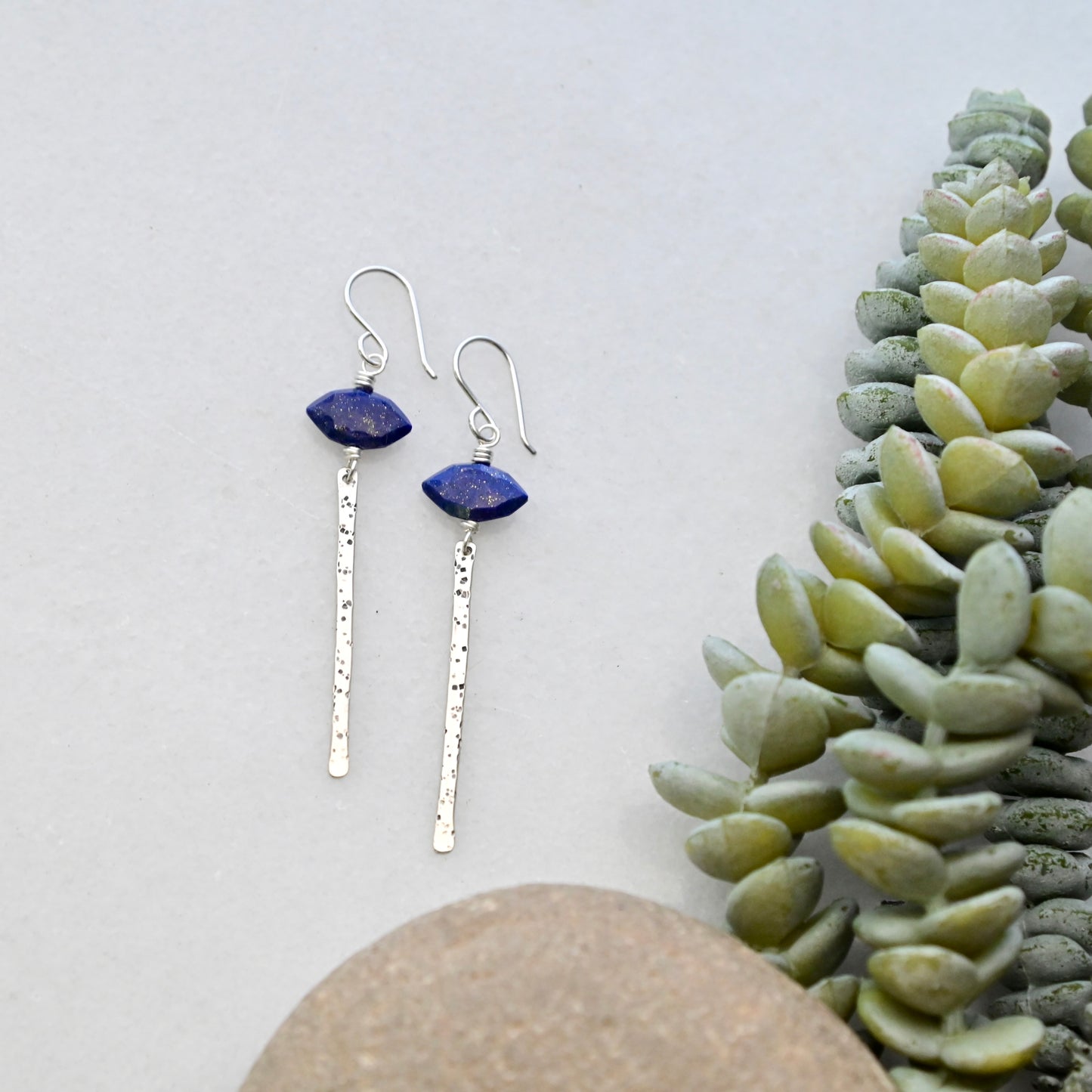 Sticks & Stones: Lapis Lazuli + Silver Earrings