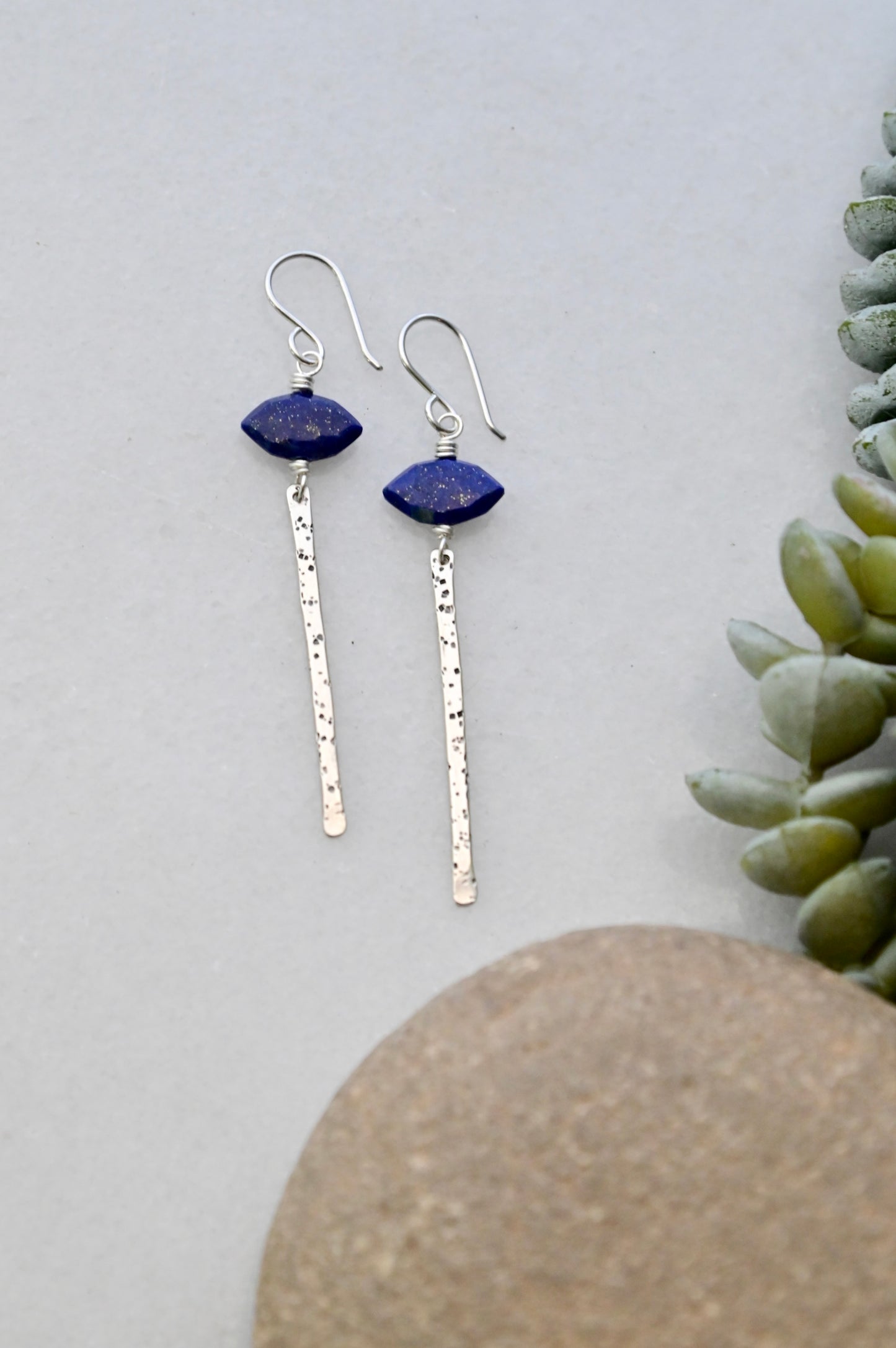 Sticks & Stones: Lapis Lazuli + Silver Earrings