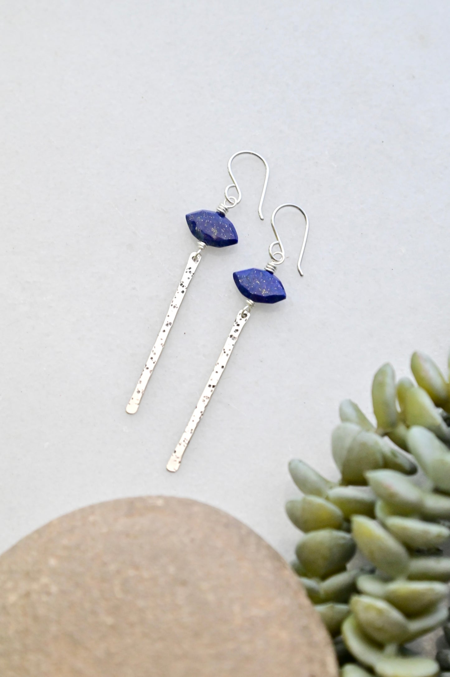 Sticks & Stones: Lapis Lazuli + Silver Earrings