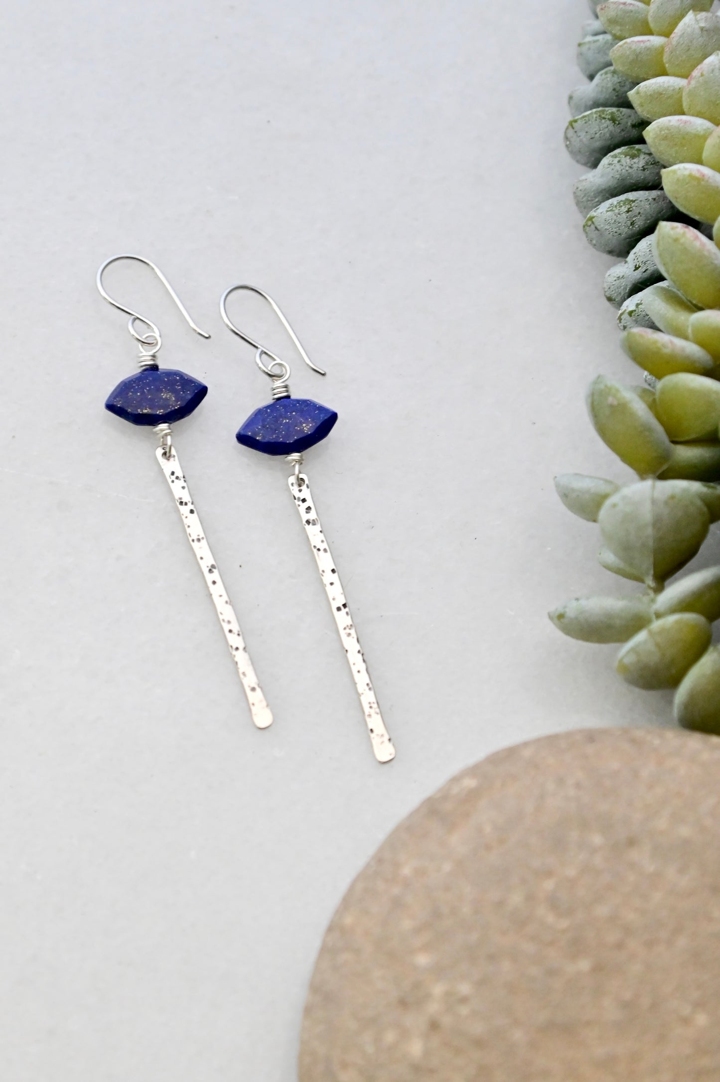 Sticks & Stones: Lapis Lazuli + Silver Earrings