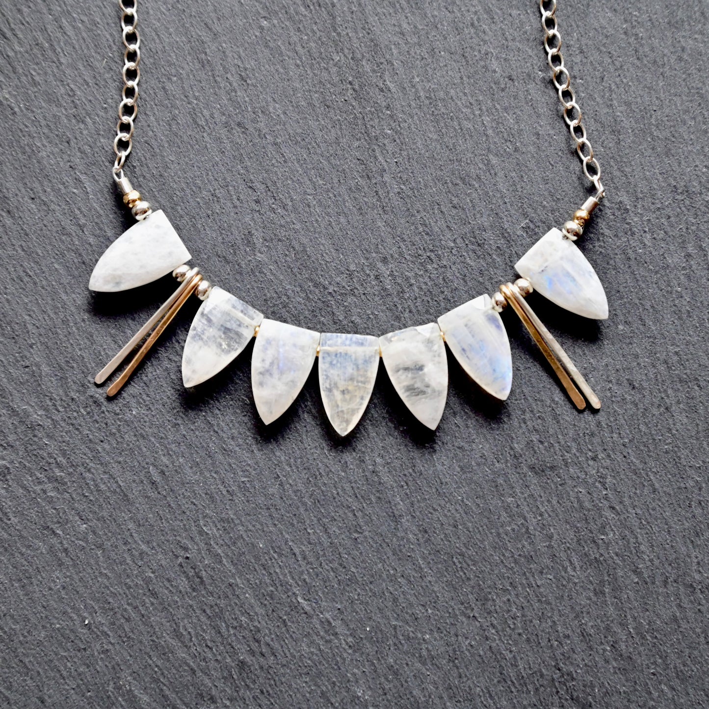 Sticks & Stones: Moonstone + Silver Necklace
