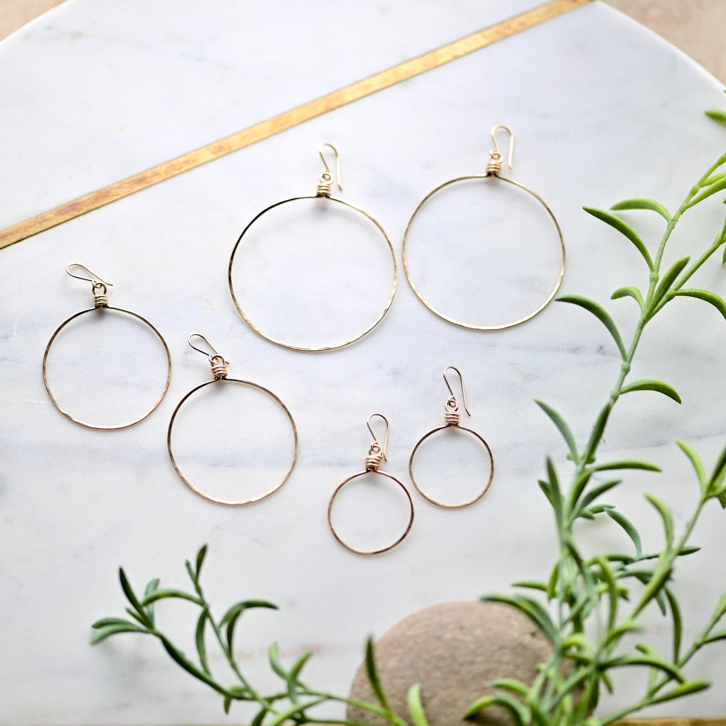 Hammered Hoops: Classic Hoop Earrings in Silver or Gold