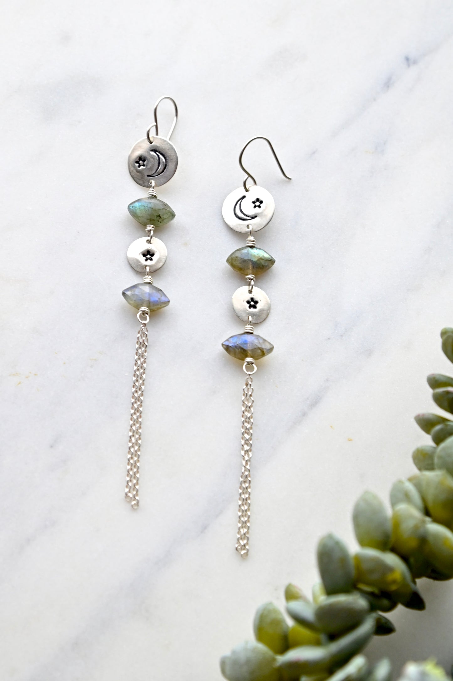 Silver Elements: Labradorite Earrings