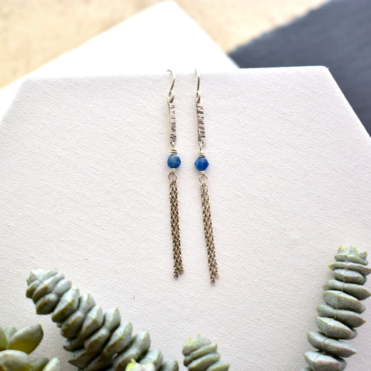 Sticks & Stones: Blue Kyanite + Silver Earrings